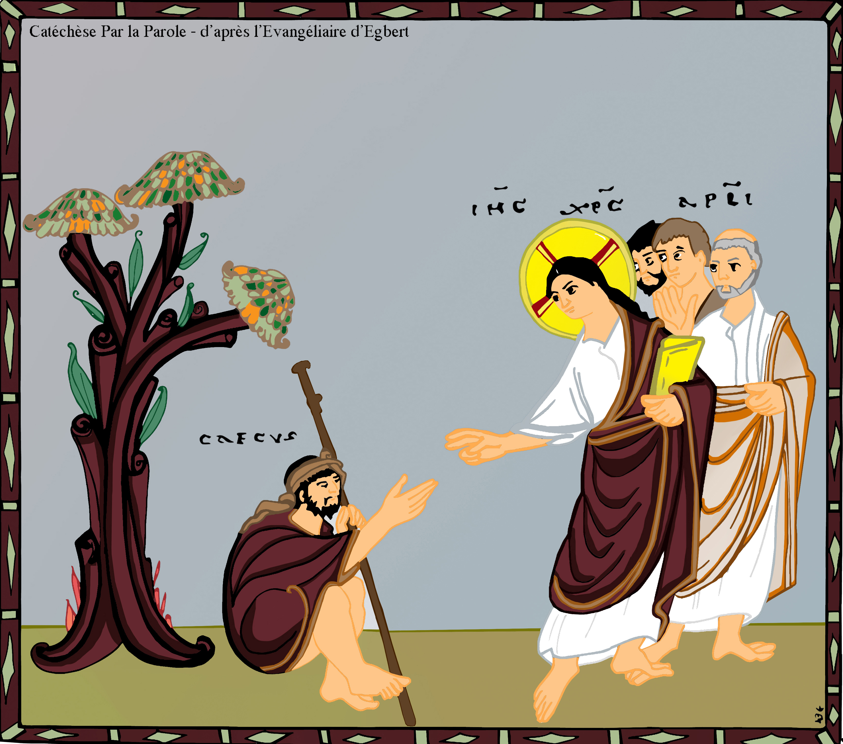 d'après l'évangéliaire d'Egbert  Bartimée Catéchèse Par la Parole 