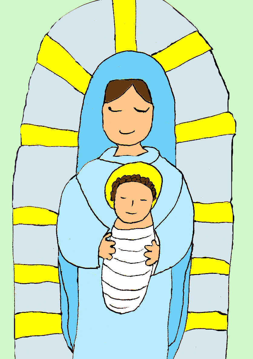 vierge marie dessincolorisé